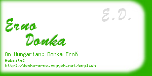 erno donka business card