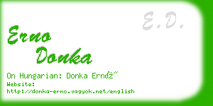 erno donka business card